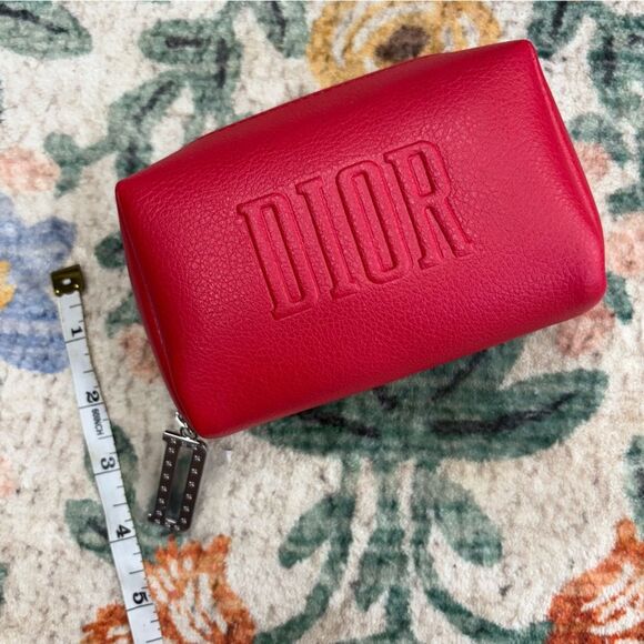 Dior Logo Red Makeup Bag Trousse Clutch Wallet - Picture 3 of 6